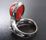 Серебряное кольцо с корнелианом и диопсидом Серебро 925