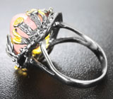 Серебряное кольцо с морганитом и перидотами Серебро 925