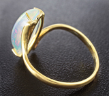 Золотое кольцо с кристаллическим эфиопским опалом 2,85 карат и бриллиантами Золото