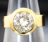 Массивное золотое кольцо с крупным муассанитом 2,4 карат Золото