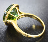 Золотое кольцо с крупным турмалином превосходной огранки и бриллиантами высоких характеристик Золото