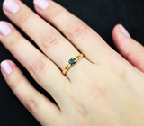 Золотое кольцо с чистейшей синей шпинелью топовой огранки 0,39 карат Золото