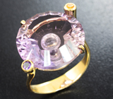 Золотое кольцо с аметрином авторской огранки, аметистом и желтым сапфиром Золото