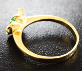 Золотое кольцо с ярким уральским изумрудом 0,5 карата Золото