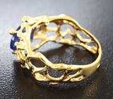 Золотое кольцо с насыщенным танзанитом 2,14 карат Золото