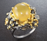 Серебряное кольцо с флюоритом и сапфиром Серебро 925