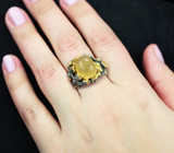 Серебряное кольцо с флюоритом и сапфиром Серебро 925