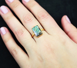 Золотое кольцо с австралийским болдер опалом 5,68 карат Золото