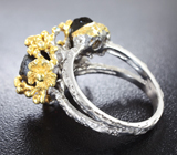 Серебряное кольцо с турмалинами и гранатом Серебро 925