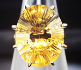 Золотое кольцо с цитрином авторской огранки 18,89 карат Золото