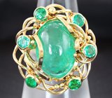 Кольцо с уральскими изумрудами