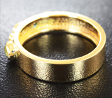 Золотое кольцо с хризобериллами с эффектом кошачьего глаза и александритами Золото