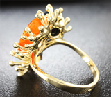 Золотое кольцо с тремя видами ограненных эфиопских опалов 5,71 карат и бриллиантами Золото