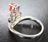 Прелестное серебряное кольцо с кристаллическим опалом и сапфиром падпараджа Серебро 925