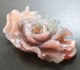 Миниатюра-подвеска «Пион» из цельного халцедона 