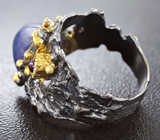 Серебряное кольцо с танзанитом и родолитом Серебро 925