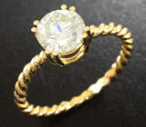 Золотое кольцо с муассанитом 1,1 карат Золото