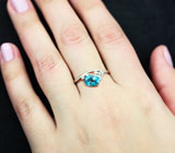 Прелестное серебряное кольцо с голубым топазом Серебро 925