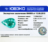 Paraiba tourmaline (Параиба турмалин) 0,49 карат Не указан