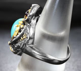Серебряное кольцо с бирюзой и родолитами Серебро 925