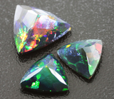 Набор из 3 ограненных черных опалов 4,04 карат 