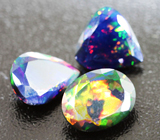 Набор из 3 ограненных черных опалов 4,6 карат 