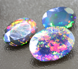 Набор из 3 ограненных черных опалов 4,27 карат 