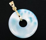 Золотой кулон с ларимаром 45,08 карат и бриллиантом Золото