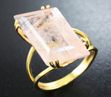 Золотое кольцо с крупным морганитом 16,1 карат Золото