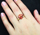 Золотое кольцо с красным турмалином 8,59 карат и бриллиантами Золото