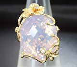 Кольцо с лавандовым аметистом и лейкосапфирами