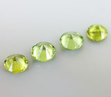 Высокая дисперсия! Набор из 4 уральских демантоидов 0,57 карат 