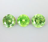 Набор из 3 уральских демантоидов 0,61 карат 