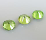 Набор из 3 уральских демантоидов 0,61 карат 