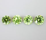 Высокая дисперсия! Набор из 4 уральских демантоидов 0,73 карат 