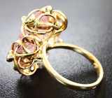 Золотое кольцо с морганитом 9,27 карат и изумрудами Золото