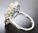 Замечательное серебряное кольцо с танзанитами и цитринами Серебро 925