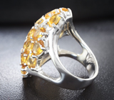Роскошное серебряное кольцо с цитринами Серебро 925