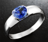 Золотое кольцо с васильково-синим сапфиром 1,35 карат Золото