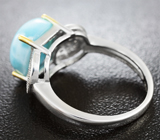 Изящное серебряное кольцо с ларимаром Серебро 925