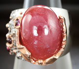 Серебряное кольцо с рубином и родолитами Серебро 925