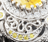 Изысканное серебряное кольцо с цитрином Серебро 925