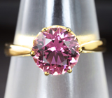Золотое кольцо с розовым турмалином лазерной огранки 1,89 карат Золото