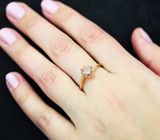 Золотое кольцо с розовым муассанитом 0,79 карат Золото