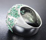 Впечатляющее серебряное кольцо с изумрудами Серебро 925