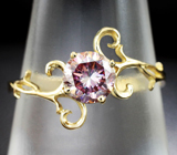 Золотое кольцо с розовым муассанитом 0,85 карат
