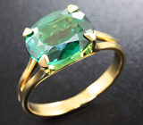 Золотое кольцо с зеленым топазом 4,45 карат Золото