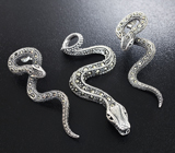 Серебряный комплект «Змейки» с марказитами Серебро 925