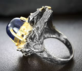 Серебряное кольцо с насыщенно-синим сапфиром и бирюзой Серебро 925
