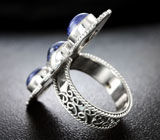 Серебряное кольцо с танзанитами Серебро 925